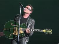Bono with green guitar